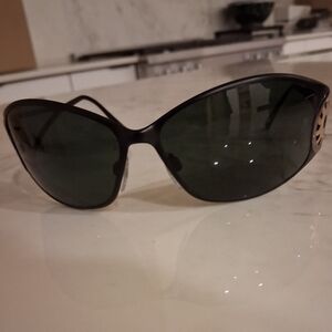 Bulgari Black Sunglasses with Gold Accents